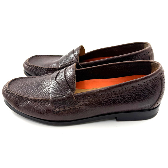 Cole Haan Mens Brown Pebble Leather Penny Loafer Dress Shoes Grand Os Size‎ 8.5 main image 9